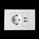 thumbnail image 2 of Toma de corriente de pared, enchufe 16a, toma de corriente eléctrica estándar UE, cargador USB Dual de 1000ma, 2 of 4