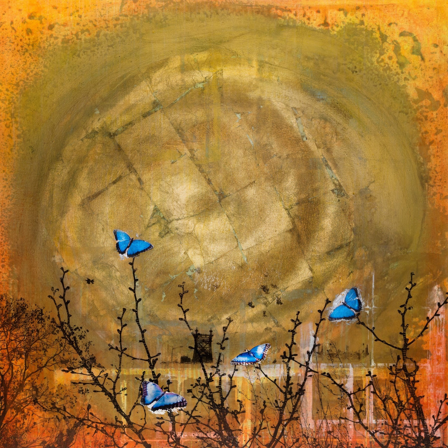 "Blue Butterflies" Painting Print on Wrapped Canvas