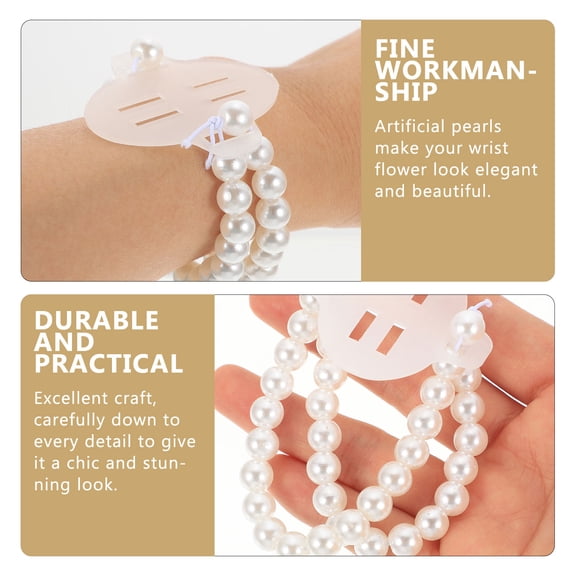 ibasenice 12Pcs Flower Stem Twining Corsage Bracelet Wrist Corsage White Elastic Wristband Accessories for Women