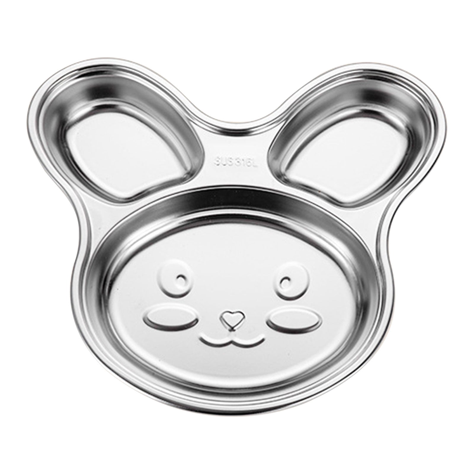 Plateau de Repas Divisé en Acier Inoxydable pour Enfants Vaisselle pour Bébé Plateau de Repas Mignon Divisé