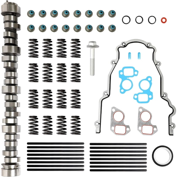 Camshaft Kit With Valve Spring Pushrods Timing Cover Gasket For GMC Buick Express 1500 4.8L 5.3L 5.7L 6.0L 6.2L 1997-2013