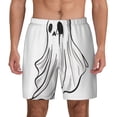 thumbnail image 3 of Uemuo Cute Ghost Simple Drawing Pattern Mens Swim Trunks Quick Dry Board Shorts with Mesh Lining, Stretch Beach Shorts Quick Dry No-Chafing Board Shorts-Large, 3 of 9