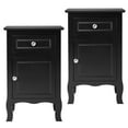 thumbnail image 5 of Hefilesy FCH 2pcs 40*30*63cm Country Style Spray Paint Curved Feet One Draw One Door Night Table Black, 5 of 6