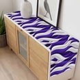 thumbnail image 4 of Purple White Moire Table Runner - 60 Inch Long, Kitchen Dining Table Runner Dresser Scarves, Modern Abstract Art Elegant Farmhouse Decor for Coffee Tables Wedding Party Banquet, 4 of 8