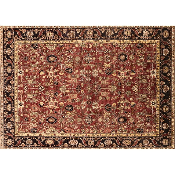 Ahgly Company Indoor Rectangle Oriental Brown Industrial Area Rugs, 4' x 6'