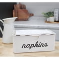 thumbnail image 3 of AuldHome Design Farmhouse Dinner Napkin Holder (White), Distressed Enamelware Rustic Napkin Storage Box, 3 of 9