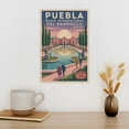 thumbnail image 3 of Sunrise Museum Wall Art Museo Internacional Del Barroco Puebla Mexico Vintage Travel Poster Curved Architecture Pools Print Poster, 3 of 8