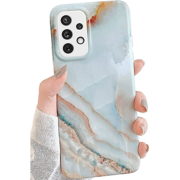 Galaxy A53 5G Case 6.5-inch, Grey Marble Print Pattern Design Cute Graphics Stone Slim Protective Sturdy Women Girls Soft Silicone Phone Cases Cover for Samsung Galaxy A53 5G 2022