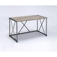 thumbnail image 4 of Wooden Desk With Metal X Frame Rustic Oak Brown - Saltoro Sherpi, 4 of 4