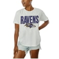 thumbnail image 2 of Women's Gameday Couture White Baltimore Ravens Oversized Keep It Up T-Shirt, 2 of 5