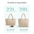 thumbnail image 3 of BAGSMART Expandable Tote Bag for Women, Puffer Small tote bag with Zipper, Travel Tote Bags Casual Handbags Nurse Bag, Black, 3 of 7