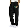 thumbnail image 2 of Mens Sweatpants with Pockets Men St. Patrick's Day Print Fashion Drawstring Elastic Waist Solid Color Casual Sweat Length Pants Black XXXXXL, 2 of 5
