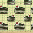 thumbnail image 2 of Ambesonne Cartoon Fabric by the Yard Upholstery, Cake Slices on Pale Yellow, 5 Yards, Yellow Multicolor, 2 of 5
