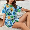 thumbnail image 4 of Fotbe Cartoon Monster Print Pajama Set for Women 2 Piece Loungewear Short Sleeve Tops and Shorts Set Soft Sleepwear-Large, 4 of 7