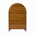 thumbnail image 6 of Hommoo Hand-Carved Arched Cabinet Accent Cabinet, Hollow Carved Decorative Wooden Storage Cabinet with Open Shelf & 2 Doors, for Living Room, Bedroom, Entryway, Walnut, 6 of 8