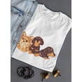 thumbnail image 3 of Three Cute Puppies T-Shirt Women -Image by Shutterstock, Female Large, 3 of 4