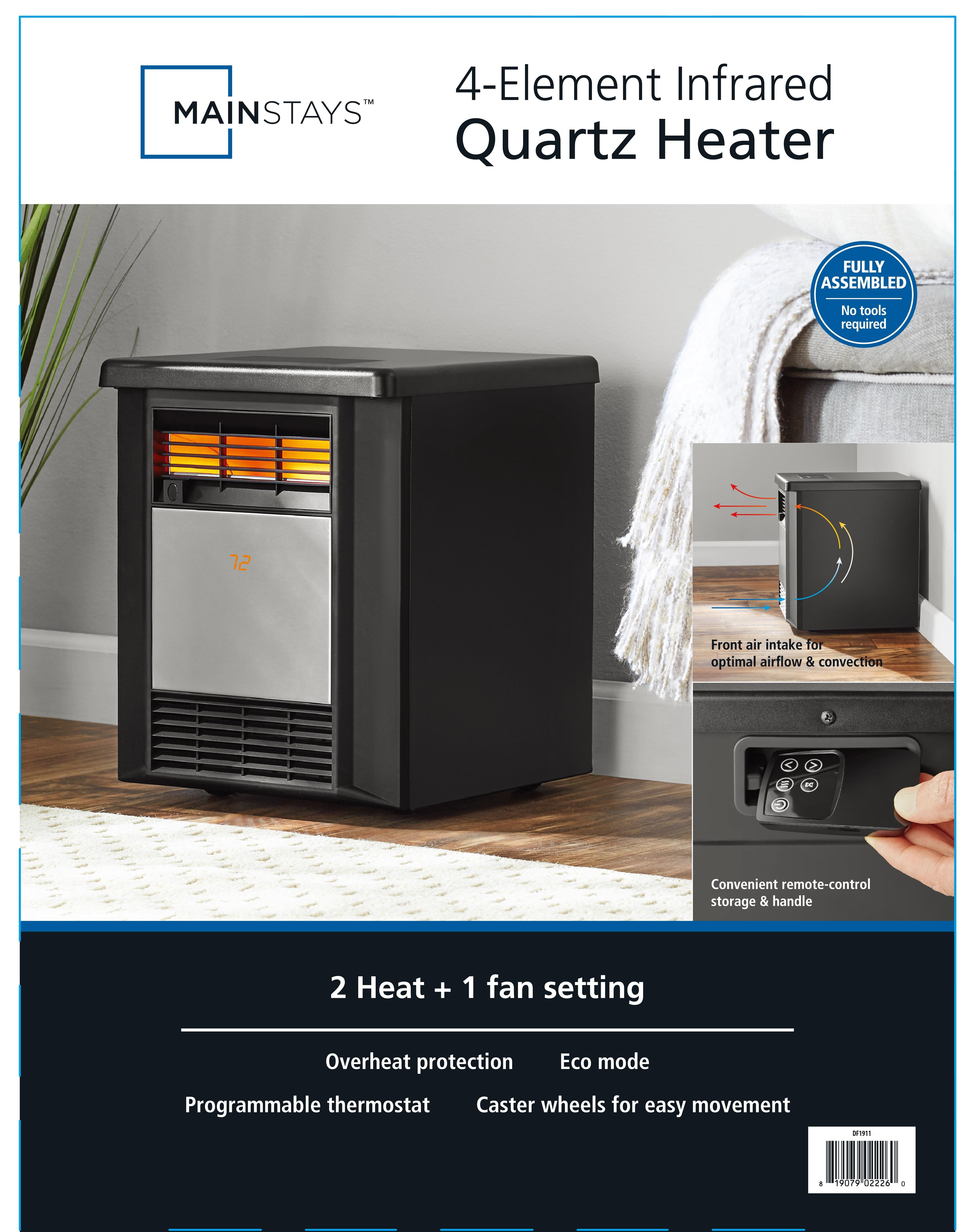 Mainstays 1500W Electric Infrared Cabinet Heater,Indoor,Black, DF1911 -  Walmart.com