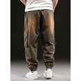 thumbnail image 3 of Ruiatoo Men's Denim Work Cargo Pants Outdoor Loose Hip Hop Big & Tall Jeans with Cargo Pockets Retro(5112,Size 3XL), 3 of 5