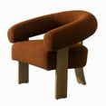 thumbnail image 4 of Cid Nico 35 Inch Accent Chair- Rust Brown Polyester- Flat Wood 3 Legs, 4 of 5