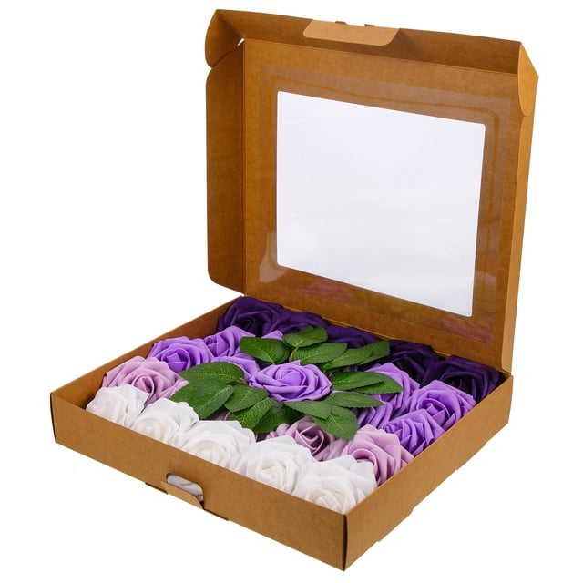 25 rosas artificiales falsas para decoración de bodas, manualidades y suministros.