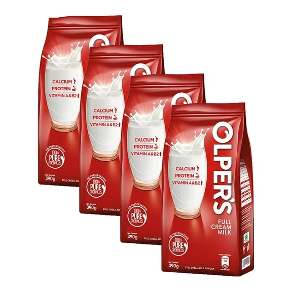 Olper's Full Cream Milk Powder 390g (13.75Oz) | Pack of 4 | Richness of Milk | Makes Creamy Drinks, Baking & More