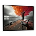 thumbnail image 2 of Designart "Lake Chromatic Beauty In Red" Lake House Cottage Floater Framed Canvas Art Print, 2 of 7