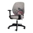 thumbnail image 4 of FKELYI Black Raven Rose Skull Print Office Chair Slipcover 2 Pcs Removable Swivel Computer Chair Cover for Backrest & Cushion Seat Dustproof Armchair Protector Home Office Decor, 4 of 7