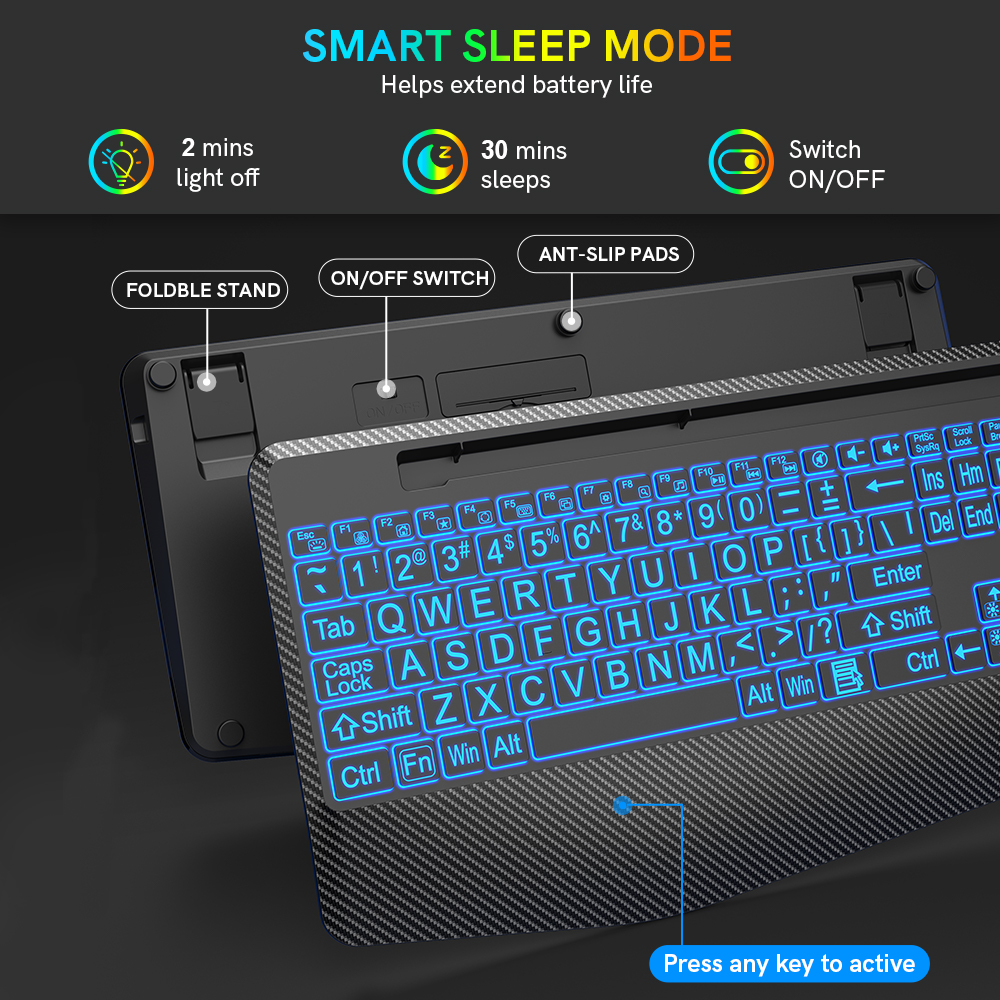 Wagpak Wireless Keyboard with Backlight and Wrist Rest photo 6