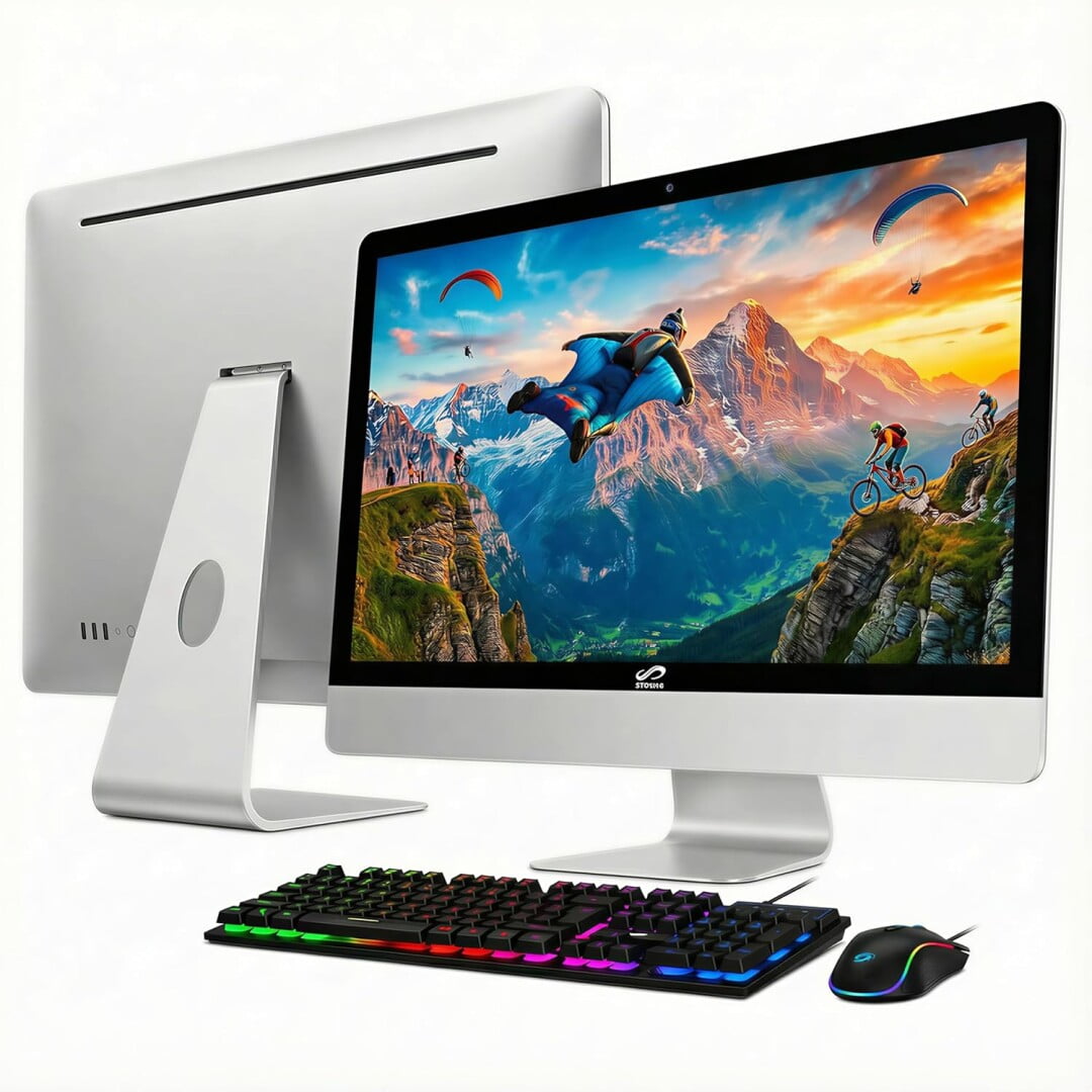STGSivir All in One Desktop Computer, 23.6" FHD Display, Intel Core i7, 16G RAM, 512G SSD, WiFi 5, BT 5.0, Webcam, Win 11 Home