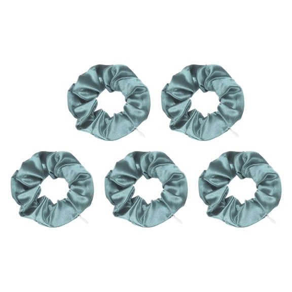 Uxcell 5pcs Scrunchies with Pocket Zipper (2 Inch) - Silk Satin Scrunchie Hair Ties & Elastic Hair Bands, for Girls Women Ponytail Accessories Holder Coins Keys, Dark Gray