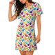 thumbnail image 2 of Disketp Colorful Dinosaurs para Camisón Corto de Manga Corta para Mujeres, Camisón Cómodo con Escote Redondo, Bonito y Confortable, 2 of 6