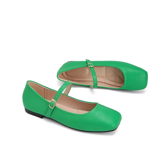 HAJWOH Mary Jane Shoes Women New Slip on Dressy Ballet Shoes for Women Non-Slip Trendy Shoes for Work Office Casual Green 35
