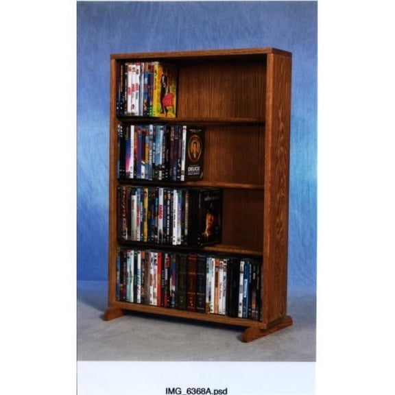 Wood Shed  Solid Oak 4 Row Dowel DVD Cabinet Tower