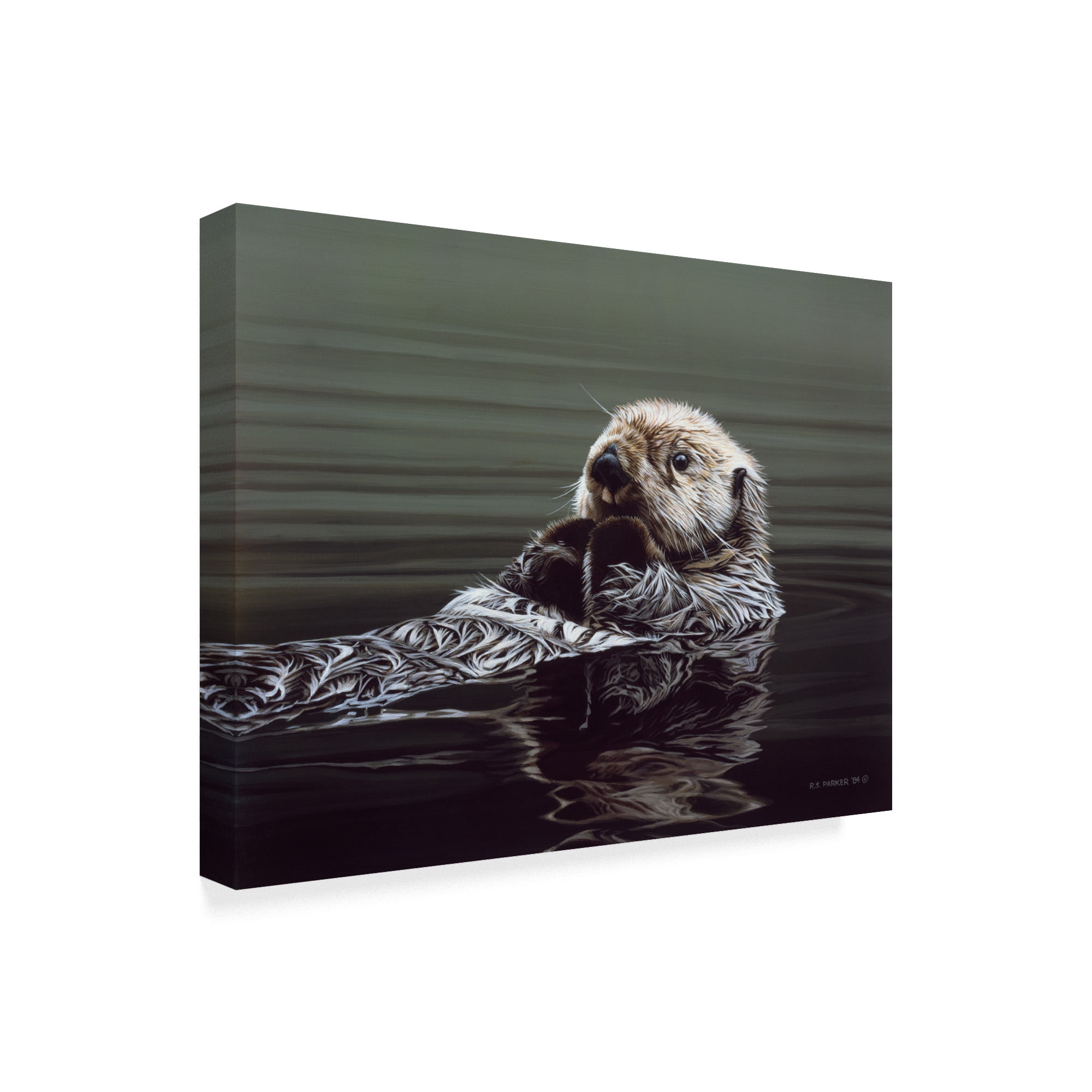 Trademark Fine Art 'Just Resting Sea Otter' Canvas Art by Ron Parker