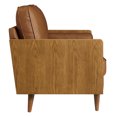 thumbnail image 5 of Loveseat Sofa, Walnut Tan, Faux Leather, Living Room Lounge Cafe Lobby Hospitality Restaurant, Modern Contemporary, HB37269, 5 of 9