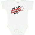 thumbnail image 3 of Inktastic Eat, Sleep, Baseball, Repeat Boys or Girls Baby Bodysuit, 3 of 5