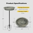thumbnail image 3 of SPECSTAR Bird Bath, Oval Polyresin Birdbath Bowl with Metal Stake, 29 inch Height Outdoor Freestanding Birdfeeder, 1.3 Gallons, 5-Pronged Base, Gray, 3 of 8