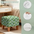 thumbnail image 7 of SCRAWLGOD St. Patrick's Day Shamrock Coin Print Green White Footstool Slipcover, Folding Footrest Stool Cover Washable Square Slipcover with Elastic Band for Living Room, 7 of 7