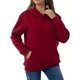thumbnail image 3 of Sudadera con capucha y bolsillo estilo canguro, informal, de manga larga, para otoño e invierno, para mujer, 3 of 5