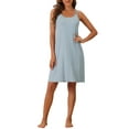 thumbnail image 2 of INSPIRE CHIC Vestido de pijama sin mangas para mujer Chemise Modal Camisones Camisetas de noche con tirantes Espagueti Nochegowns M Azul, 2 of 6