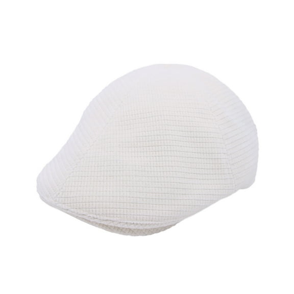 WITHMOONS Wool Flat Cap Men Basic Newsboy Ivy Gatsby Cabbie Hat SL31393 (White)