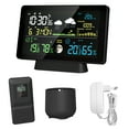 thumbnail image 2 of Weather station,Clock Time Alarm Clock Function (wwvb Dcf Rain And Time Auto Calibration 5065r Rain Indoor And With Rain Dual Alarm Weather Station Color Screen Clock And Auto Time Rain, 2 of 6
