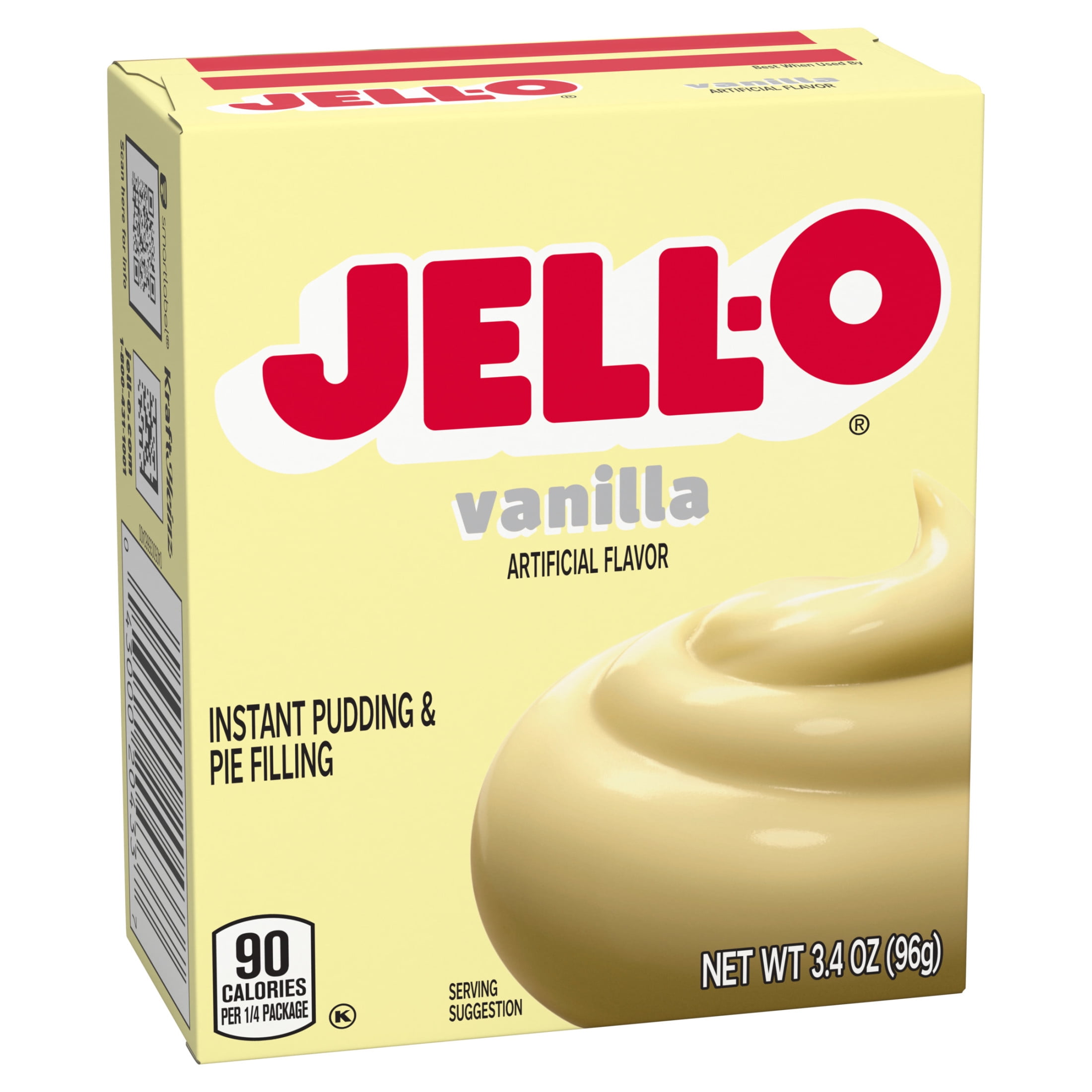 Jell-O Vanilla Artificially Flavored Instant Pudding & Pie Filling Mix, 3.4 oz. Box