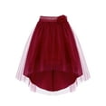 thumbnail image 3 of iiniim Jupe Ourlet Haut-Bas pour Fille Jupe d'Été Décontractée pour Danse Banquet Mariage Bourgogne 6, 3 of 7