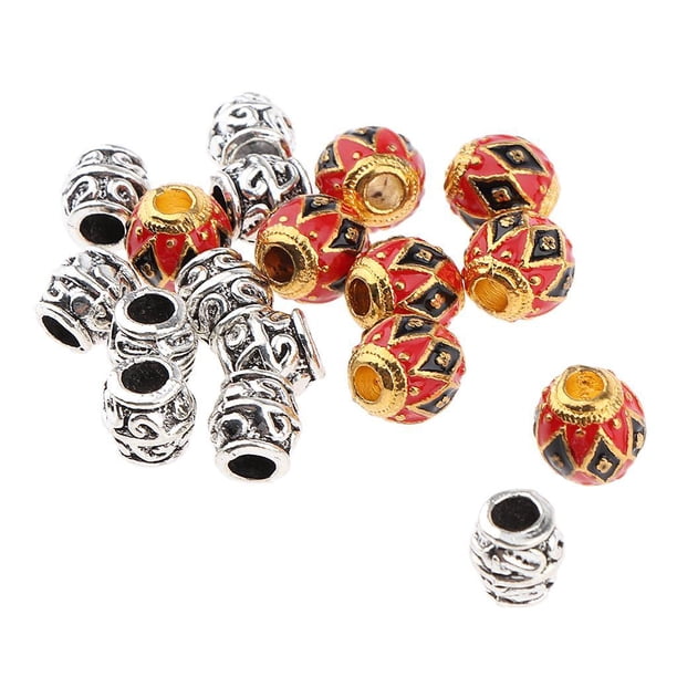 18 piezas de tubos para el cabello, cuentas para rastas, trenzas, joyas, decoraciones para barbas 01