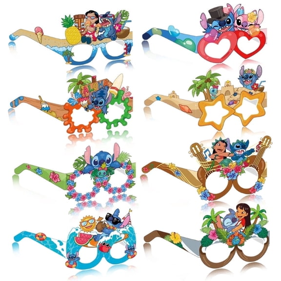 16PCS Cartoon Paper Party Glasses Birthday Party Decoration Supplies PhotoStudio Props Birthday Game Prop Gift.
