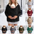 thumbnail image 4 of CAUYDY Women's Fleece Zip Up 3 in 1 Maternity Baby Wearing Hoodie Sweatshirt Jacket, 4 of 9