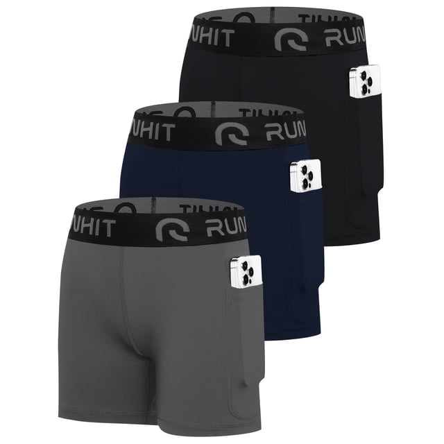Pantalones cortos de voleibol Runhit 4 niñas de spandex con bolsillos, talla S