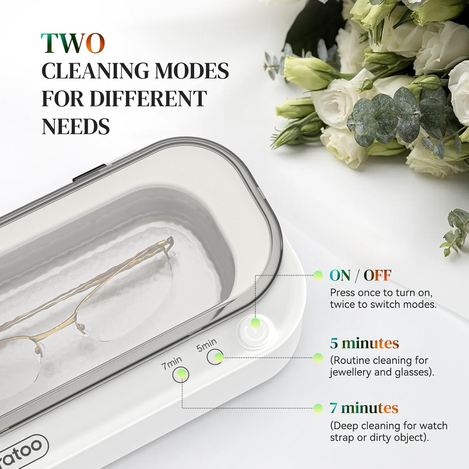 Ultrasonic Jewelry Cleaner, 12oz 48khz Professional Ultrasonic Cleaning Machine for Jewelry Eyeglasses Watches Rings
