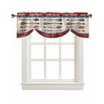 thumbnail image 7 of Tie Up Valance Curtain for Kitchen, Summer Lake Rules Paddle Rod Pocket Short Curtains Adjustable Tie-Up Shade Valances, Farm Wood Grain Red Maroon Window Treatment for Bathroom Living Room Bedroom, 7 of 7